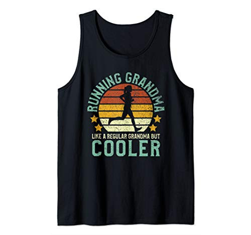 Running Grandma | Funny Grandmother 5k Marathon Runner Gift Tank Top