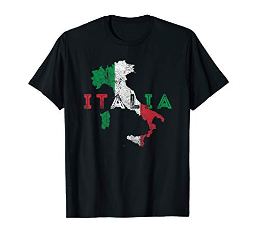 Italy Map and Flag Souvenir - Distressed Italia T-Shirt