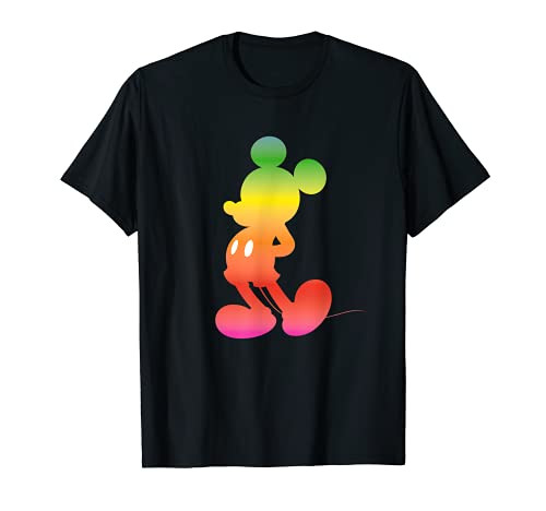 Disney Mickey Mouse Gradient Rainbow Silhouette T-Shirt