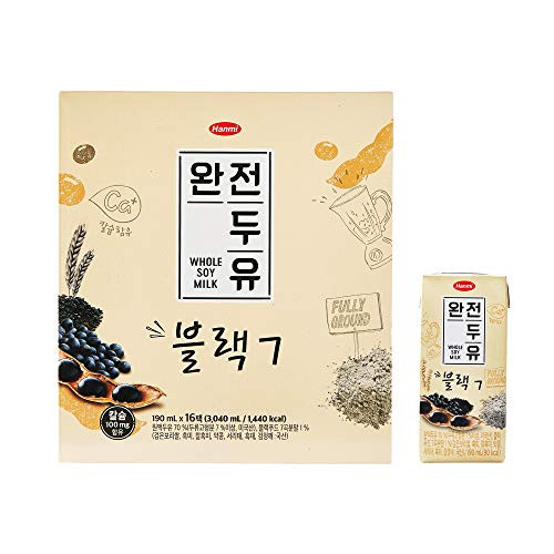 Hanmi Shelf-Stable Whole Soy Milk Black 7 6.42FL OZ-190mL- 16 Packs