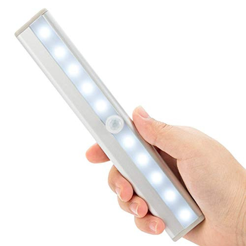 LED Closet Light- Wireless Under Cabinet Lighting Motion Sensor Night Light Battery Powered Lights Under Counter Lights Stick on Lights Bars for Stairs- Wardrobe- Closets- Hallway - White Light