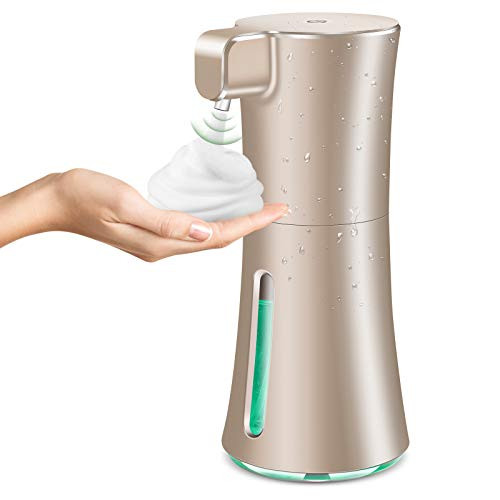 Hands Free Soap Dispenser- Foaming Soap Dispenser Touchless 400ml- Automatic Hand Infrared Battery Operated Soap Foam Dispenser for Kitchen- Bathroom- Farmhouse -Upgraded Version-