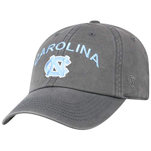 Top of the World North Carolina Tar Heels Men's Adjustable Relaxed Fit Charcoal Arch hat- Adjustable