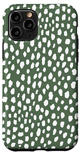 iPhone 11 Pro Sage Green Polka Dot Spots Dalmatian Pattern Case