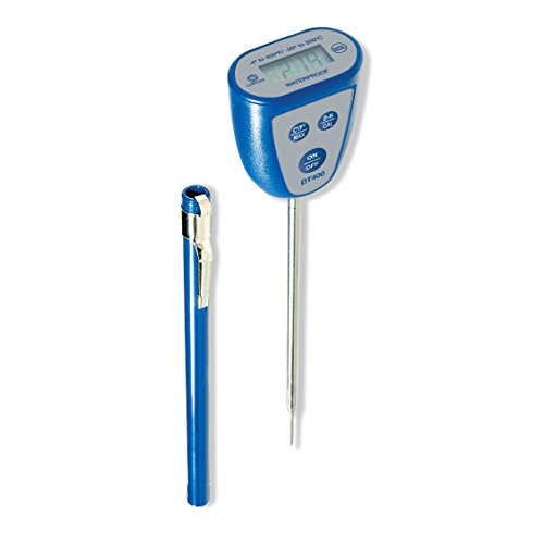 Comark DT400 Waterproof Digital Pocket Dishwasher Thermometer with Max Hold can be Used in Kitchen and to Measure Final Dishwasher Rinse Temperature- Blue