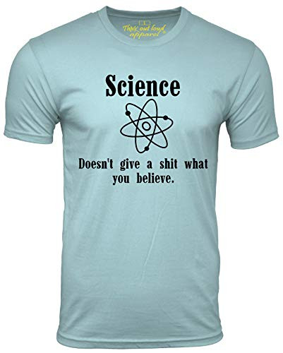 Science DoesnT Give Atheist Shirt Funny Atheism Tee Light Blue Large
