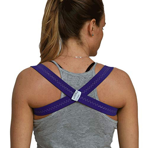 Posture Brace Shoulder Support Posture Corrector Made in USA - The 2 in 1 POSTURIFIC Brace. Designed by a Chiropractor. Available in Colors and Sizes -Purple Small-