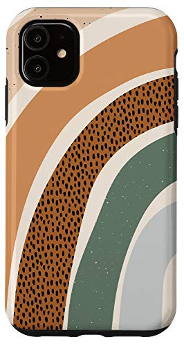 iPhone 11 Boho Burnt Orange Half Rainbow With Dotted Pattern Arches Case