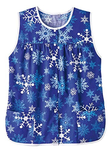 AmeriMark Patterned Womens Snap Front Cobbler Apron Vest with Two Patch Pockets Brunswick Large