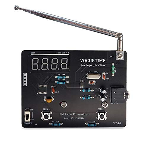 VOGURTIME FM Radio Transmitter Solder Project Kit with Audio Lavalier Microphone Soldering DIY Kit for Electronics Practicing Learning- 87-108MHz