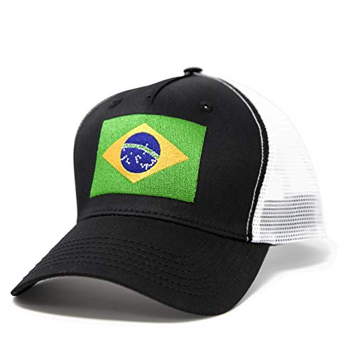 International Tie Premium Flag Hats - Snapback Trucker Baseball Hat -Brazil-