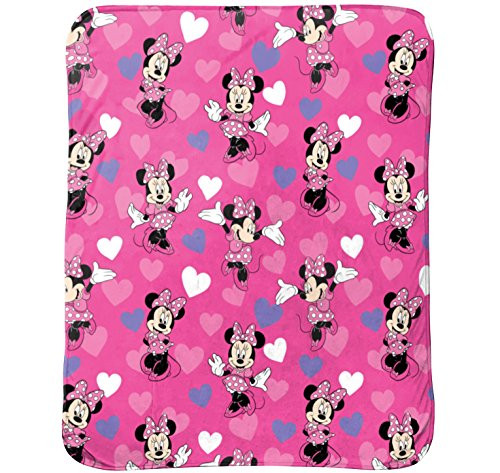 Disney Minnie Mouse Bowtique Minnie Hearts 40inch x 50inch Travel Blanket