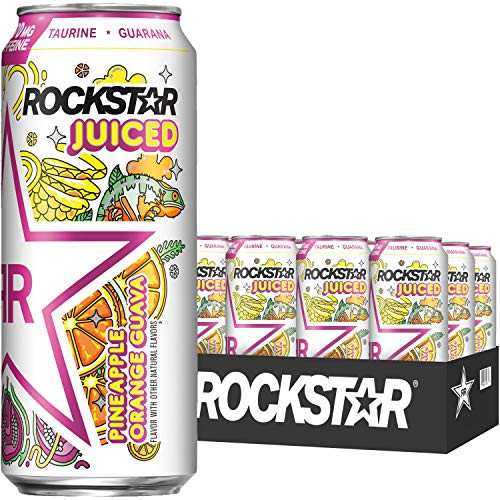 Rockstar Energy Drink Juiced- Pineapple Orange Guava- 16oz Cans- -12 Pack- -Packaging May Vary- Rockstar Energy Drink Juiced- Pineapple Orange Guava- 16oz Cans- -12 Pack- -Packaging May Vary-
