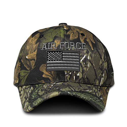 Speedy Pros Camo Baseball Cap Us Air Force American Flag A Embroidery Cotton Hunting Dad Hats for Men  and  Women Strap Closure Forest Tree Green