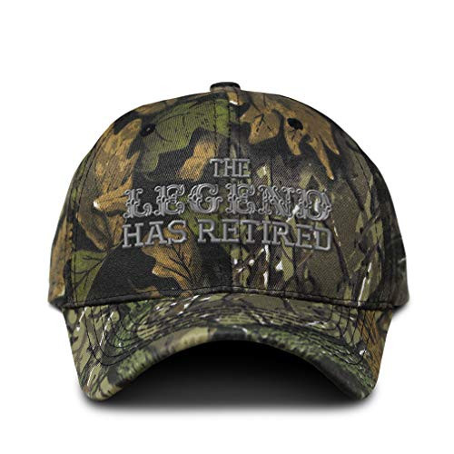 Speedy Pros Camo Baseball Cap The Legend Has Retired Embroidery Cotton Hunting Dad Hats for Men and Women Strap Closure Forest Tree Green Speedy Pros Camo Baseball Cap The Legend Has Retired Embroidery Cotton Hunting Dad Hats for Men and Women Strap Closure Forest Tree Green