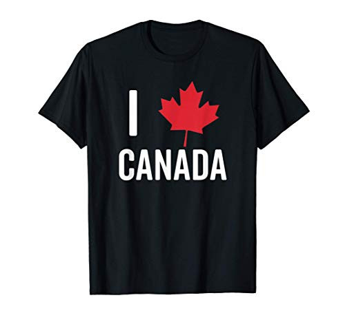 I Love Canada with Red Maple Leaf Heart Tee Shirt T-Shirt