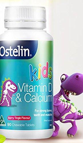 Apple and Tea AOstelin Vitamin D and Calcium Kids Chewable 90 Tablets Berry Tringle Flavor