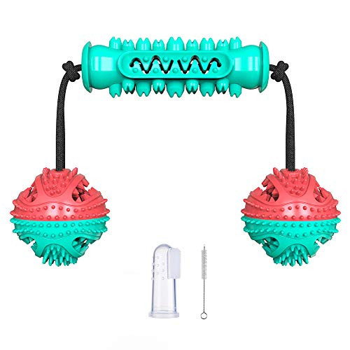 Yormorr 3-in-1 Interactive Dog Chew Toys for Aggressive Chewers- Non-Toxic Natural Rubber Durable Dog Toy- Teeth Cleaning Toys for Medium Large Dogs