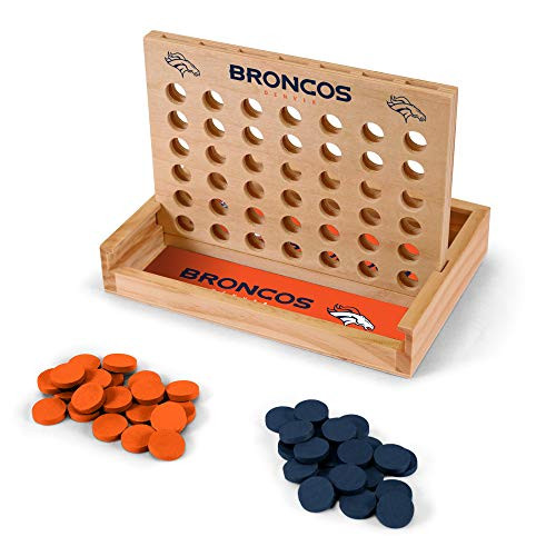 Wild Sports NFL Denver Broncos Table Top Four In A Row Game- Multi