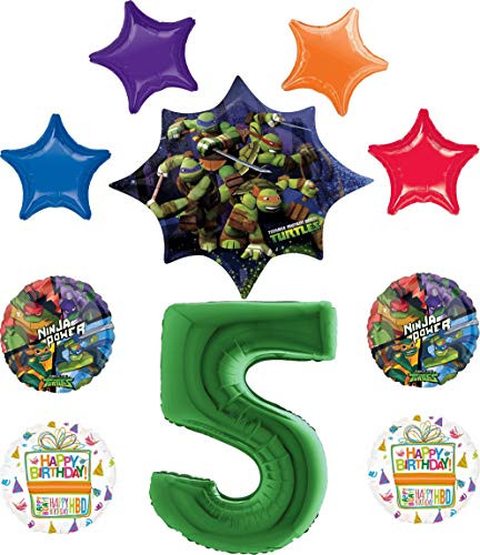 Teenage Mutant Ninja Turtles Party Supplies 5th Birthday TMNT Balloon Bouquet Decorations