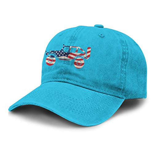 LX-LINK Off Road 4x4 Vehicle with USA Flag Vintage Washed Distressed Dad Hat Classic Adjustable Baseball Cap for Women