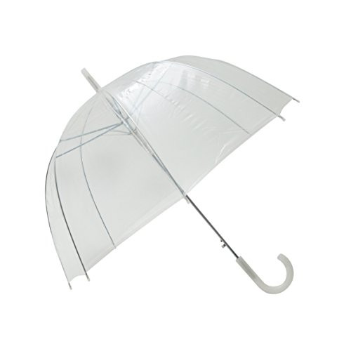 SMATI Stick Birdcage Clear Umbrella Bubble Transparent - Automatic Open -White Transparent- 