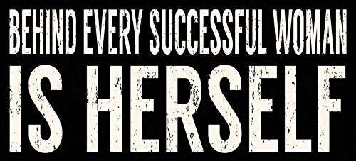 SIXTREES Behind Every Successful Woman is Herself 5X11 Inch Wood Decorative Box Sign