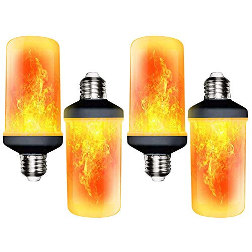 LED Flame Effect Light Bulb- 4 Modes Flame Lights Bulbs- E26 Base Fire Light Bulbs with Gravity Sensor- Christmas and Halloween Flickering Light Bulb for Indoor/Outdoor/Home/Party Decor -4 Pack- LED Flame Effect Light Bulb- 4 Modes Flame Lights Bulbs- E26 Base Fire Light Bulbs with Gravity Sensor- Christmas and Halloween Flickering Light Bulb for Indoor/Outdoor/Home/Party Decor -4 Pack-