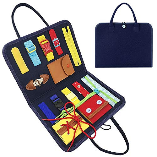 Busy Board Montessori Toys for Toddlers Sensory Toys Gifts for 1 2 3 4 Year Old Boys  and  Girls Preschool Toddler Activities Educational Travel Toy Learning Basic Dress Skills