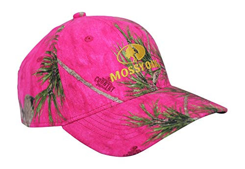 Mossy Oak Hot Pink Camo Logo Cap Hat- Mid-Profile Structured- Wicking Sweatband- Ladies Fit