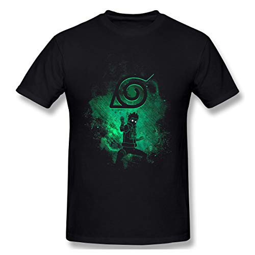 Naruto Rock Lee Symbol and Outline Men's Basic Short Sleeve T-Shirt Black