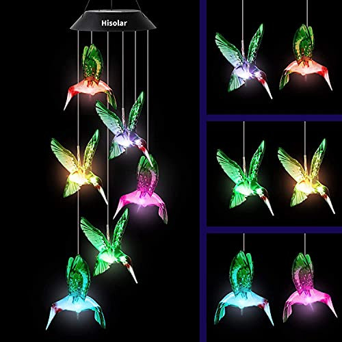 REIGEE Hummingbird Solar Wind Chime Color Changing Solar Mobile Light Waterproof LED Wind Chime Solar Powered Mobile Colorful Light for Home Party Yard Garden Decoration-Green- REIGEE Hummingbird Solar Wind Chime Color Changing Solar Mobile Light Waterproof LED Wind Chime Solar Powered Mobile Colorful Light for Home Party Yard Garden Decoration-Green-