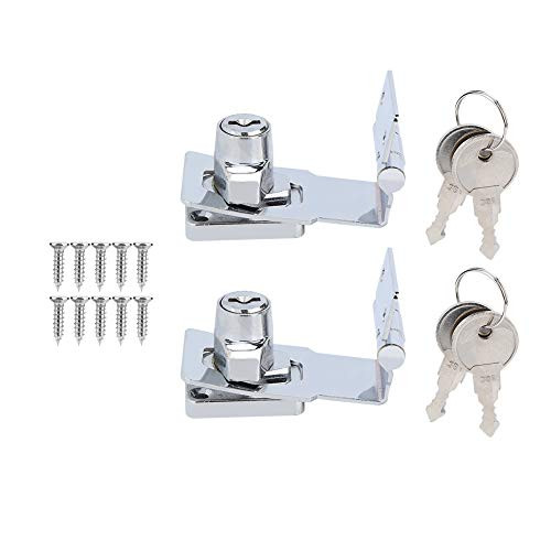 Thometh Cabinet Lock-2Pcs 3inch 90 Degrees Rotation Cabinet Door Drawer File Cabinet Hasp Keys Lock for Security