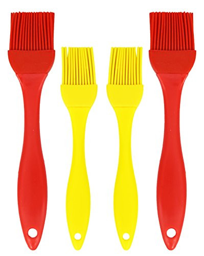 Set of 4 Silicone Basting Brush Set 7-3/4" & 6-3/4", Baking, Pastry, BBQ, Baste - 4 Pack