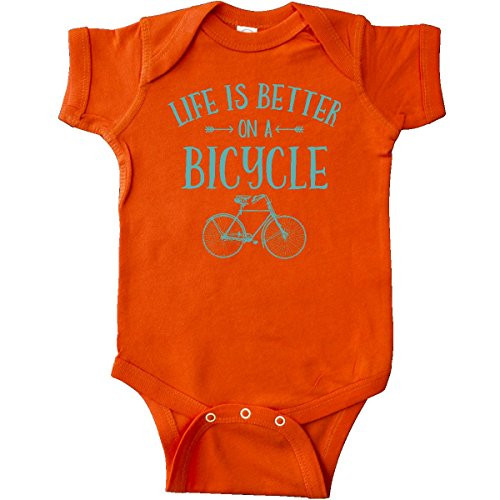 inktastic Life's Better on a Bicycle Infant Creeper 24 Months Orange
