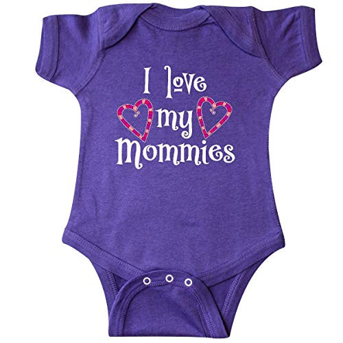 inktastic I Love My Mommies- Hearts Infant Creeper Newborn Purple