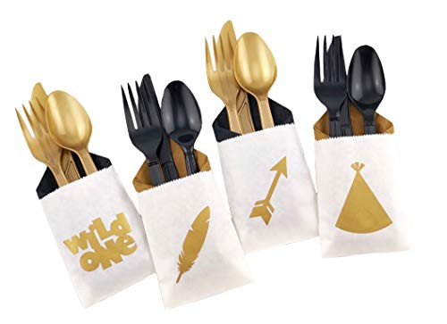 Wild One Cutlery - Party Supplies First Birthday Favor Bags Napkins Utensils
