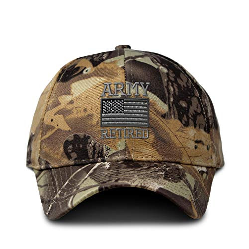 Speedy Pros Camo Baseball Cap Us Army Retired Embroidery Cotton Hunting Dad Hats for Men  and  Women Strap Closure Forest Tree Khaki