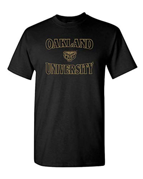 CreateMyTee | Oakland University One Color White T-Shirt | -Black- Large-