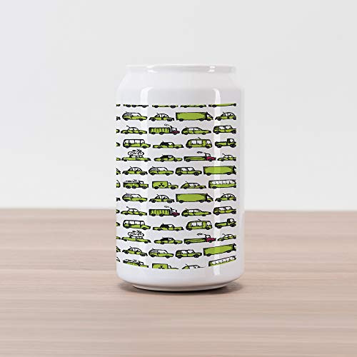 Ambesonne Cars Cola Can Shape Piggy Bank- Number of Cars with Various Jobs Trucks Sedans Buses Traveling Journey Working- Ceramic Cola Shaped Coin Box Money Bank for Cash Saving- Apple Green Ambesonne Cars Cola Can Shape Piggy Bank- Number of Cars with Various Jobs Trucks Sedans Buses Traveling Journey Working- Ceramic Cola Shaped Coin Box Money Bank for Cash Saving- Apple Green