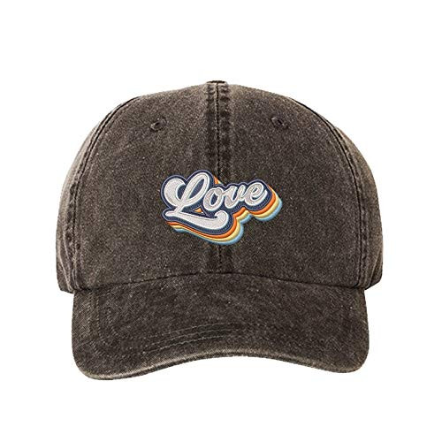 DSY Lifestyle Love Retro Unisex Washed Embroidered Baseball Hat -Black- DSY Lifestyle Love Retro Unisex Washed Embroidered Baseball Hat -Black-