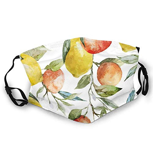 Comfortable Windproof mask?Lemon And Orange Clementine Tree Branches Fruit Yummy Winter Season Vitamin Design?Printed Facial Decorations for Adult