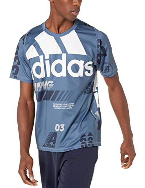 adidas Men's FreeLift Daily Print Training Tee- Legend Ink- Medium adidas Men's FreeLift Daily Print Training Tee- Legend Ink- Medium