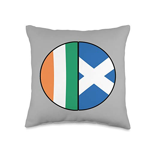 Part Ireland  and  Scotland Designs Half Irish  and  Half Scottish Heritage Chart Throw Pillow- 16x16- Multicolor