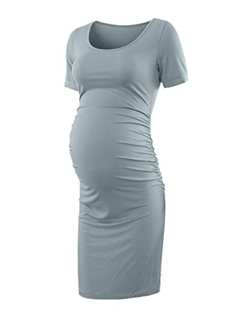 Peauty Maternity Dress Maternity Dresses for Baby Shower Dusty Blue M