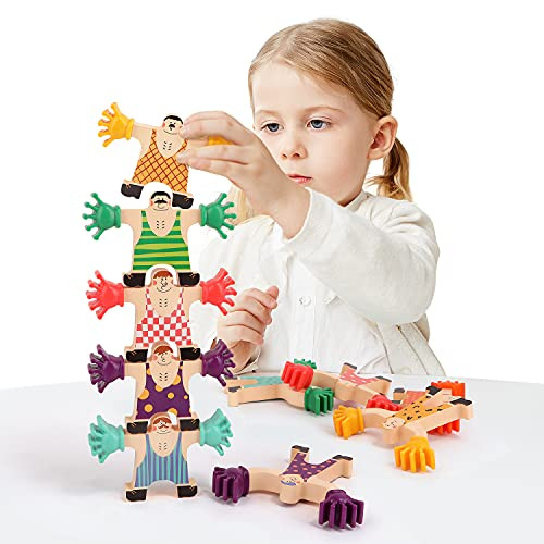 TOP BRIGHT Stacking Toys for 3 4 Year Old Boys Girl Gifts- Wooden Building Blocks Balancing Game Stacking Blocks Toys for Kids Age 3-5 TOP BRIGHT Stacking Toys for 3 4 Year Old Boys Girl Gifts- Wooden Building Blocks Balancing Game Stacking Blocks Toys for Kids Age 3-5