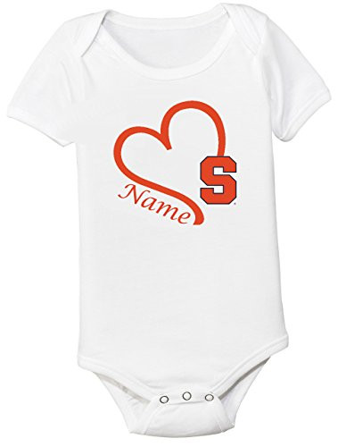 Future Tailgater Syracuse Orange Personalized Heart Baby Onesie -3-6 Months-