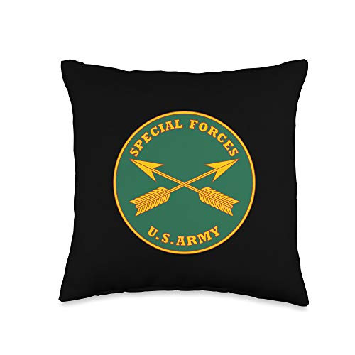 US Army Special Forces Branch Plaque-De Oppresso Liber Throw Pillow- 16x16- Multicolor
