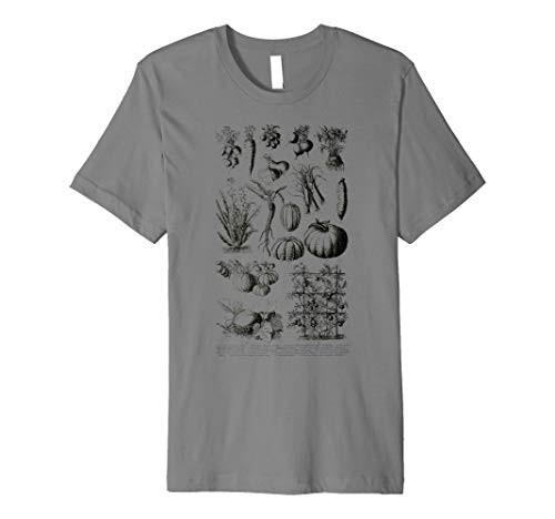 Vegetable Identification Reference Chart Botanical Kitchen Premium T-Shirt