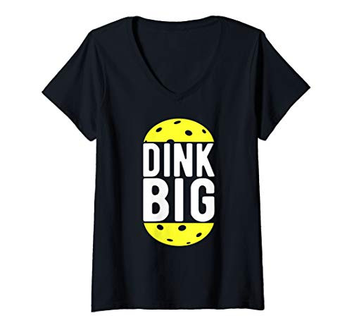 Womens Dink Big Pickleball Kitchen Dink Gift Design V-Neck T-Shirt